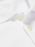 MAISON KITSUNÉ - Logo-Appliquéd Cotton-Piqué Polo Shirt - White