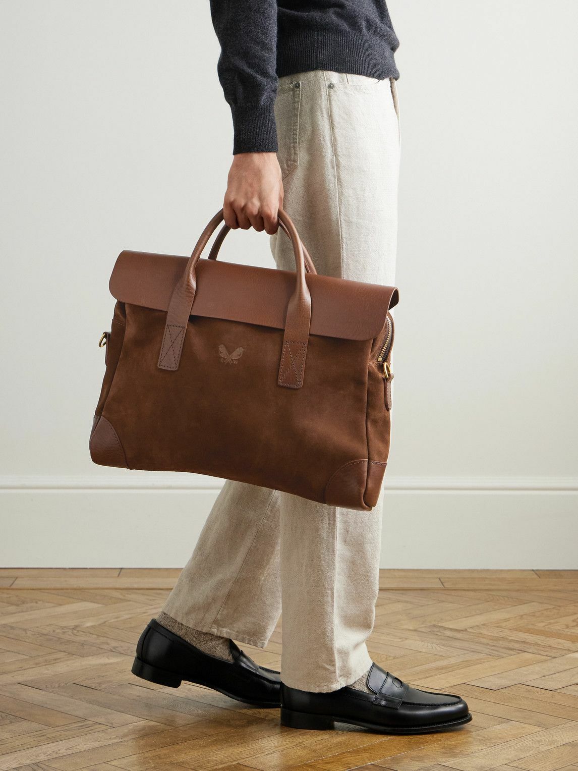 Bennett Winch - Suede and Leather Briefcase
