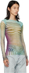 Jean Paul Gaultier SSENSE Exclusive Blue Body Morphing Long Sleeve T-Shirt