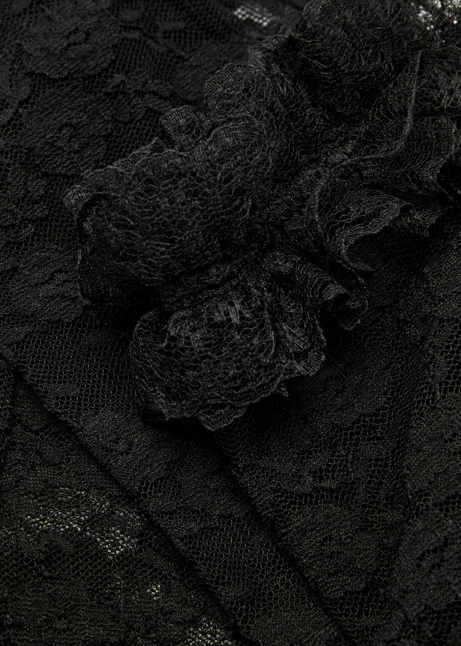 Self-portrait X Christopher Kane Ruffle-trimmed Lace Socks - Black - One Size