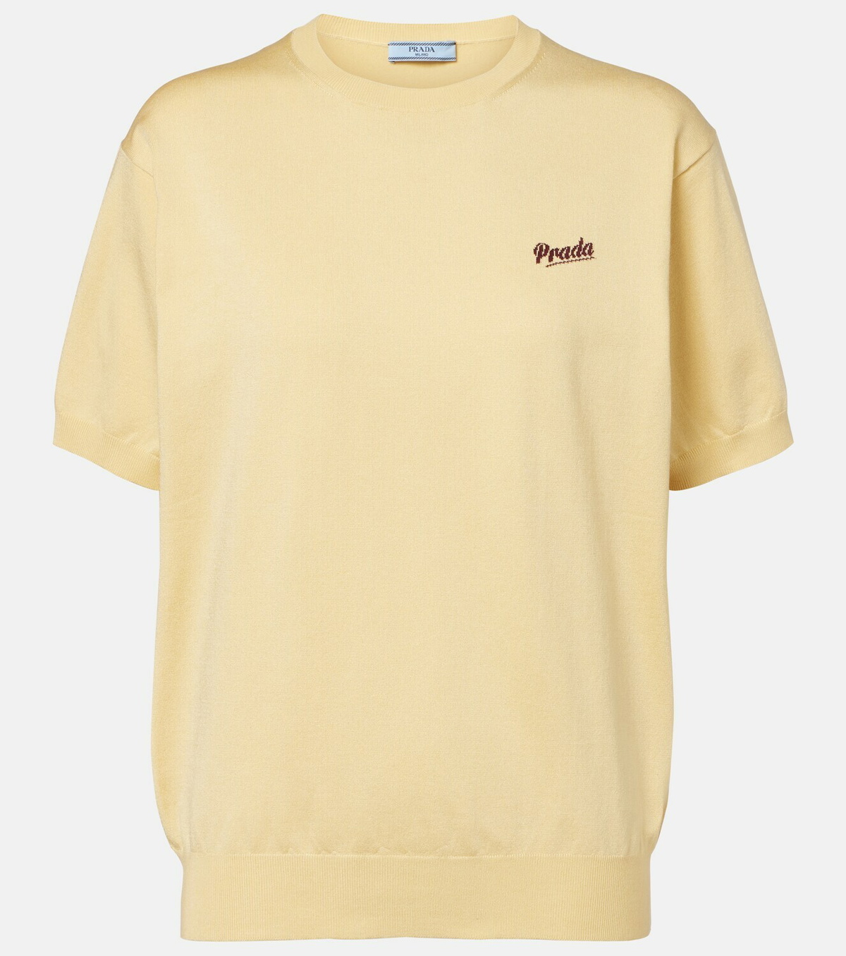 Prada Logo silk-blend top