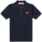 Comme des Garçons Play Men's Polo Shirt in Navy/Red