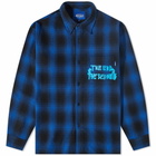 Awake NY End & Beginning Embroidered Flannel Shirt in Blue