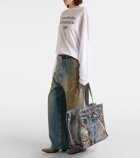 Acne Studios Trompe l'oeil denim tote bag