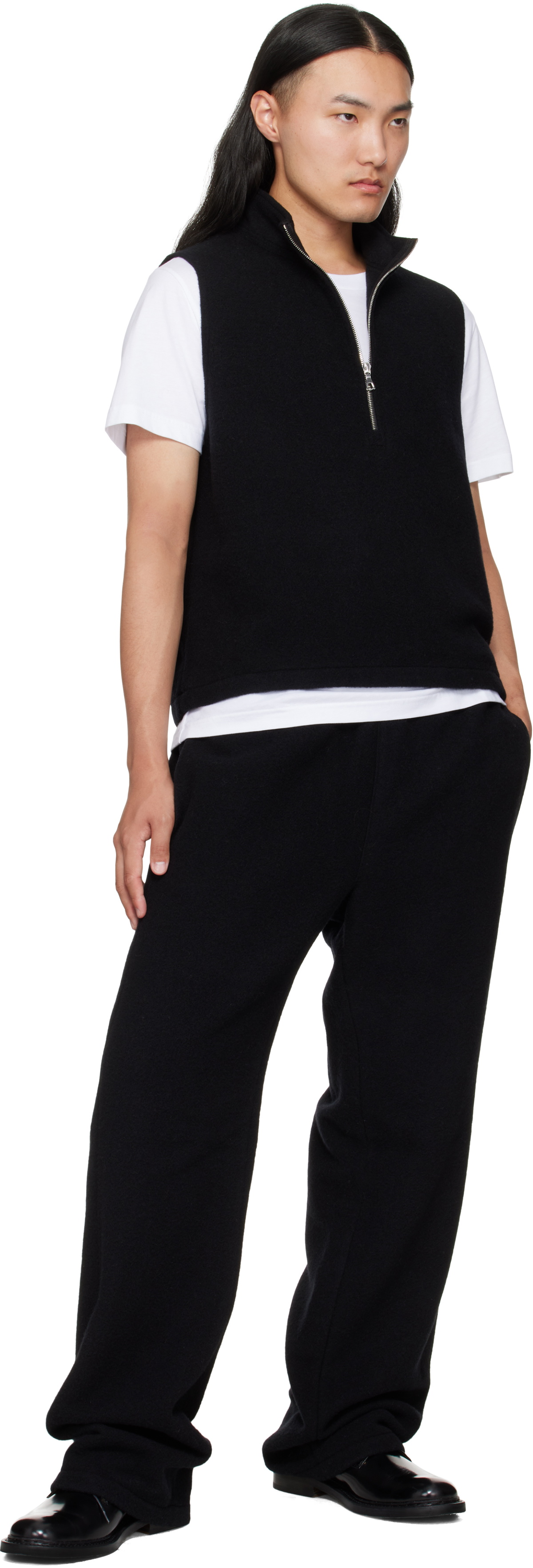 Rier Black Fleece City Sweater Vest