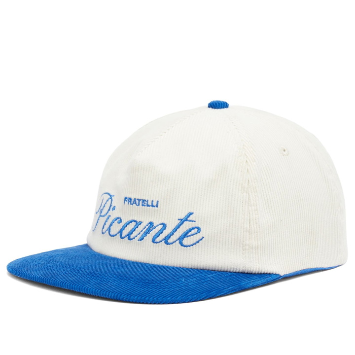 Photo: END. x PICANTE Cord Crew Cap in Ivory/Royal Blue 