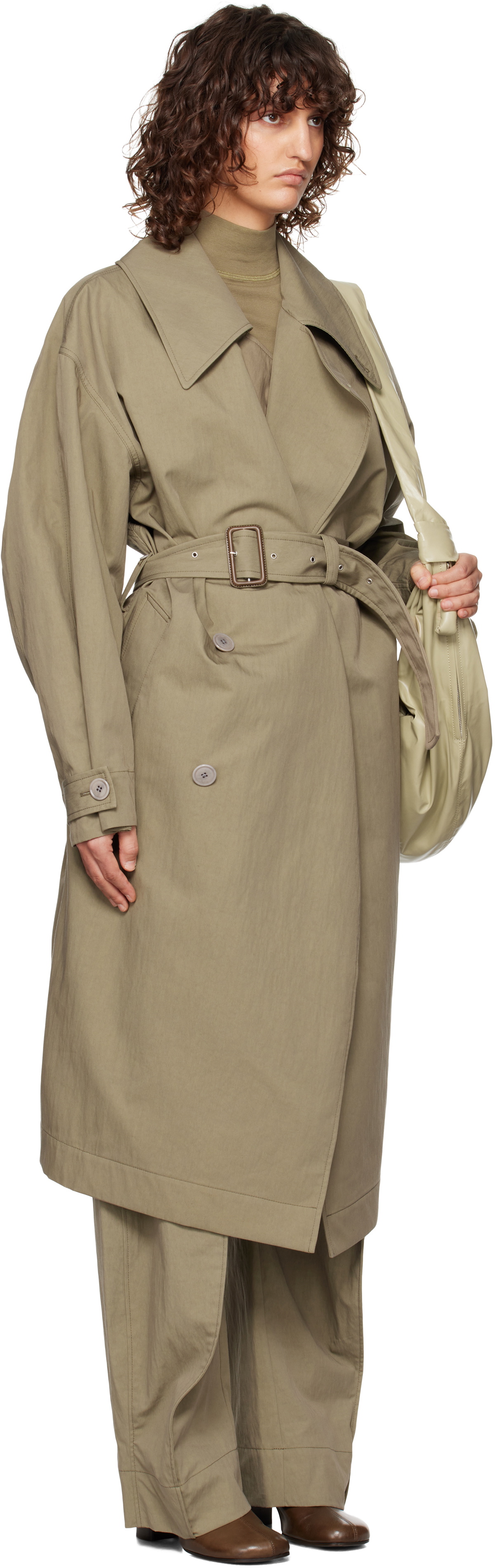 LEMAIRE Khaki Water-Repellent Trench Coat Lemaire