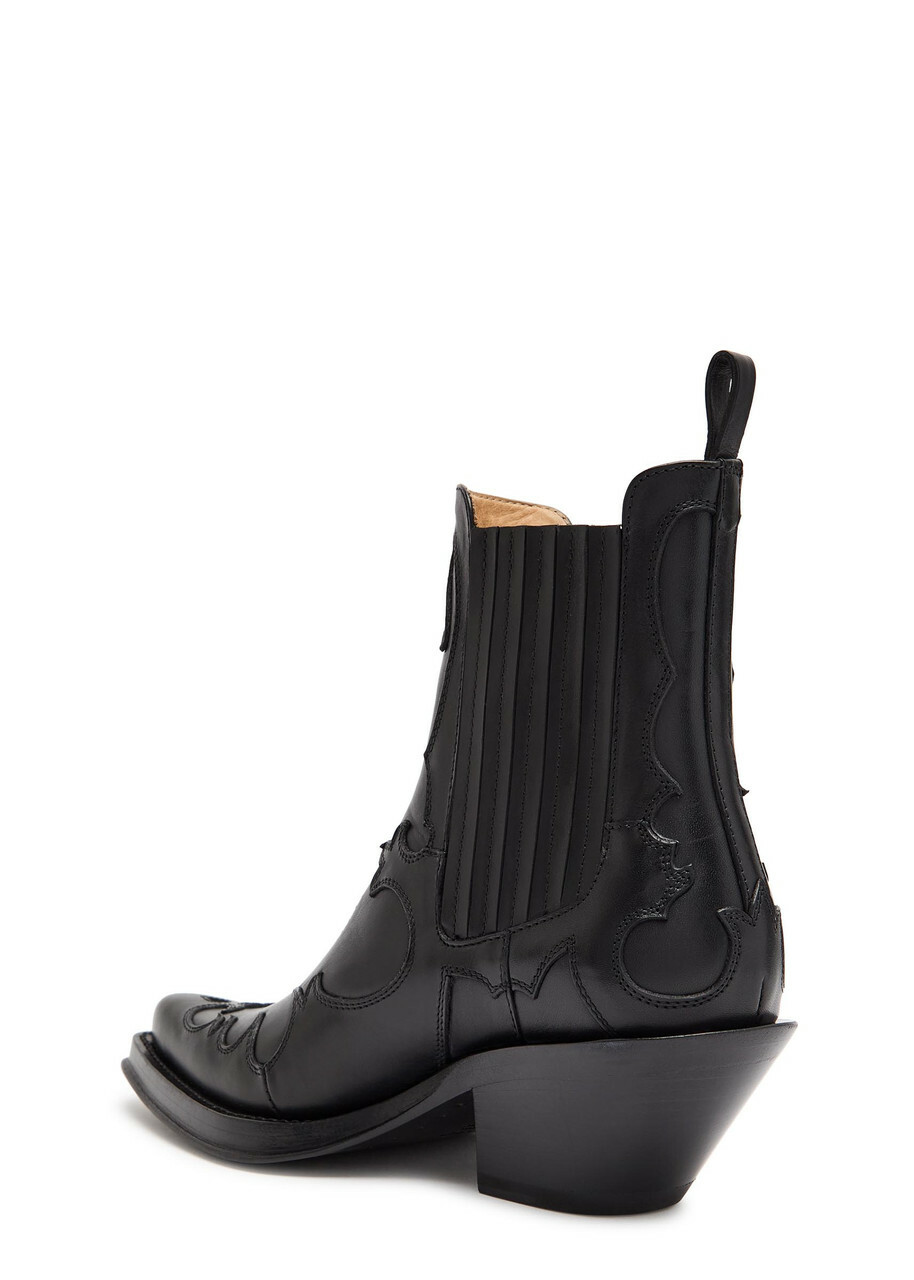 Gabriela Hearst Cassidy Leather Ankle Boots Black