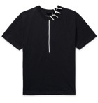 Craig Green - Lace-Detailed Mélange Bonded-Jersey T-Shirt - Black