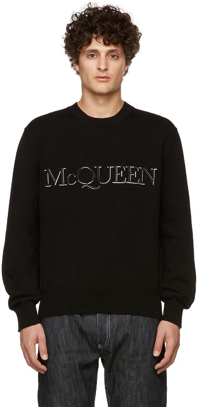 Photo: Alexander McQueen Black Knit Embroidered Sweater