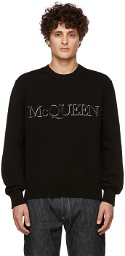 Alexander McQueen Black Knit Embroidered Sweater