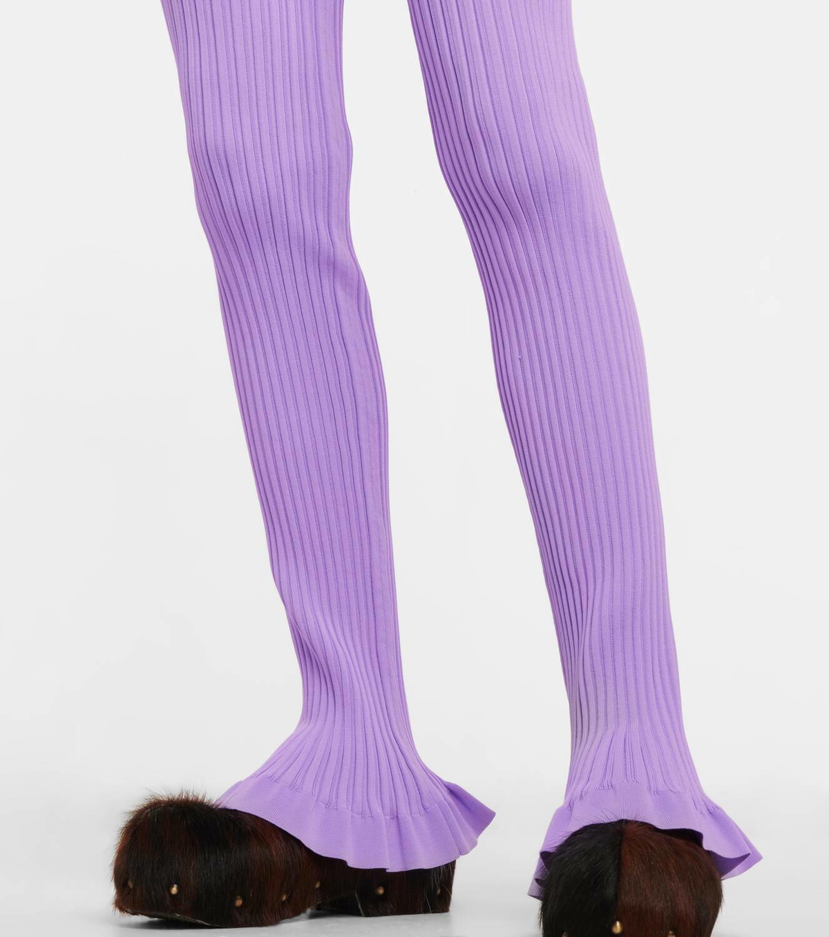 Acne Studios Ribbed-knit cotton-blend leggings