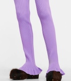 Acne Studios Ribbed-knit cotton-blend leggings