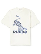 Rhude - Printed Cotton-Jersey T-Shirt - Neutrals