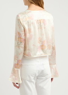 Loveshackfancy Lyndon Floral-print Silk-satin top Pink And White