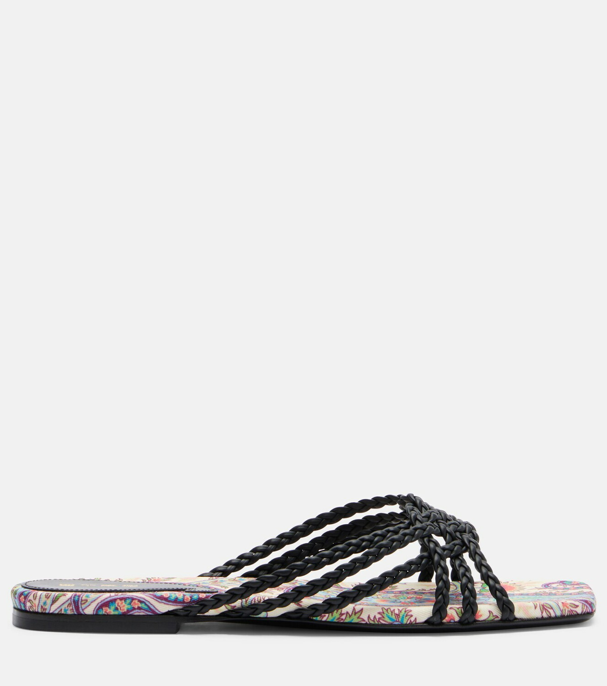 Etro Canvas-trimmed printed leather slides
