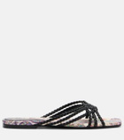 Etro Canvas-trimmed printed leather slides