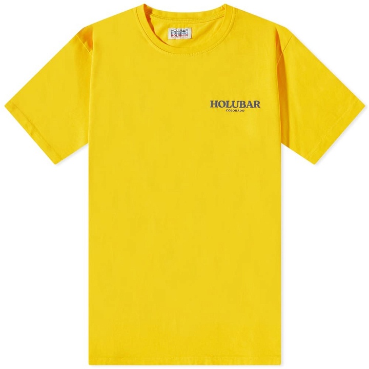 Photo: Holubar Men's Logo Classic T-Shirt in Lemon Chrome