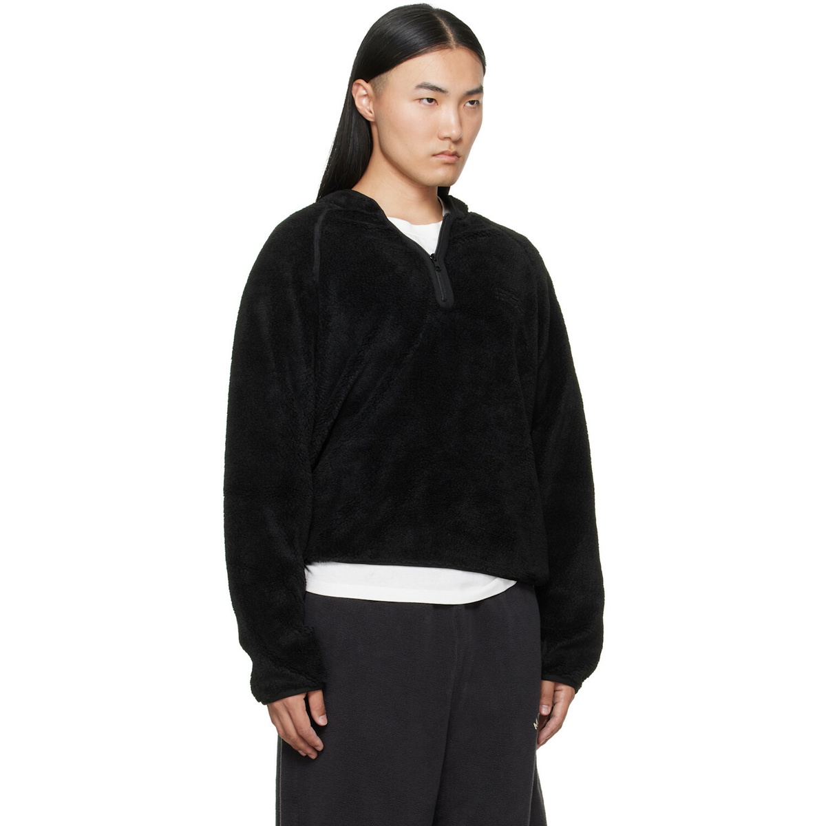 MM6 Maison Margiela Black Teddy Fleece Sweatshirt