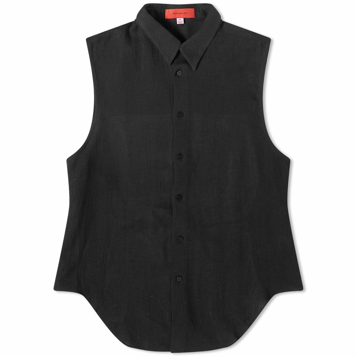 Eckhaus Latta Women's Linen Open Back Tank Shirt in Coal Eckhaus Latta