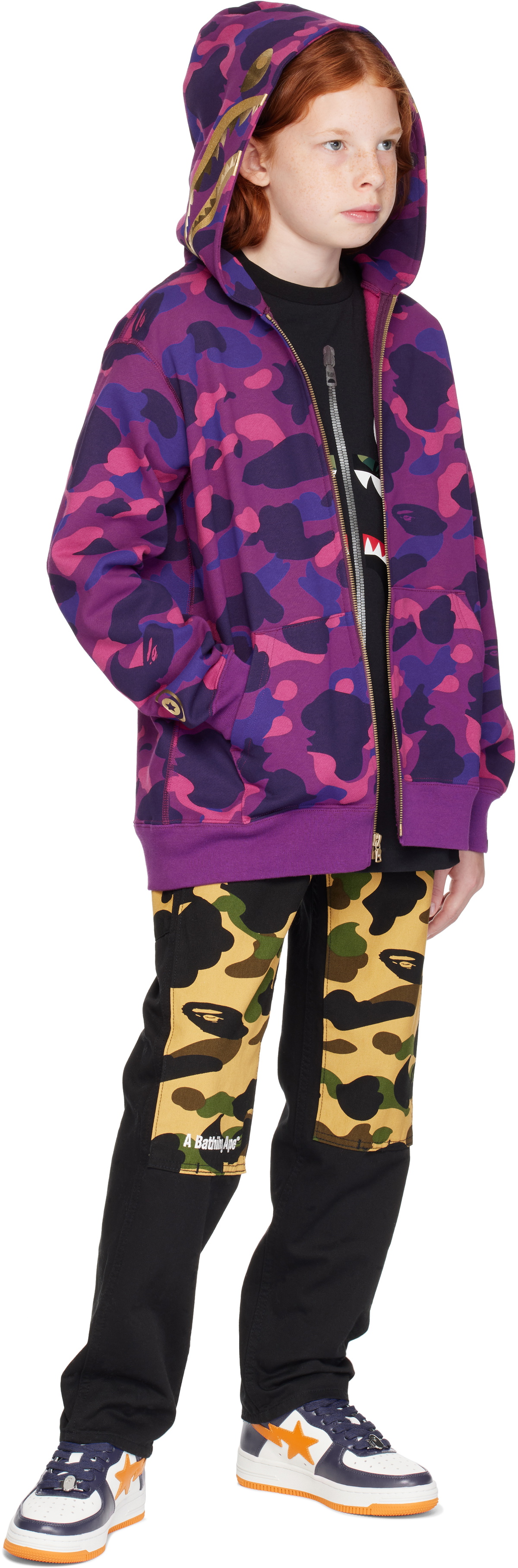 BAPE シャーク パーカー キッズ 120cm BAPE KIDS シャークプリント