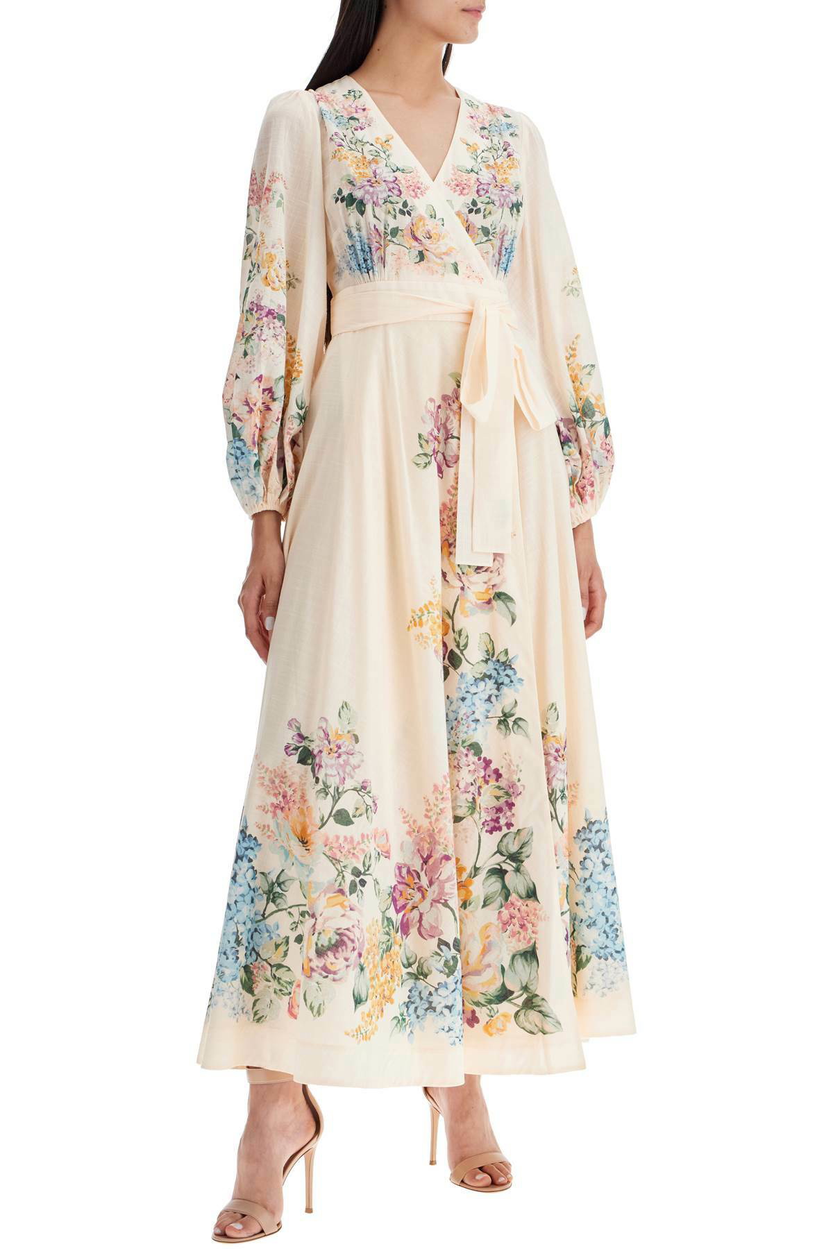 パーティードレス ZIMMERMANN halliday midi wrap dress with pockets 1408DSS241 ZIMMERMANN halliday midi wrap dress with pockets Pink Zimmermann