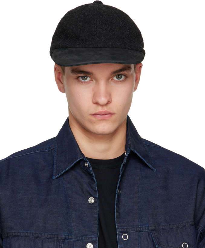 Photo: Comme des Garçons Homme Black Wool & Leather Cap