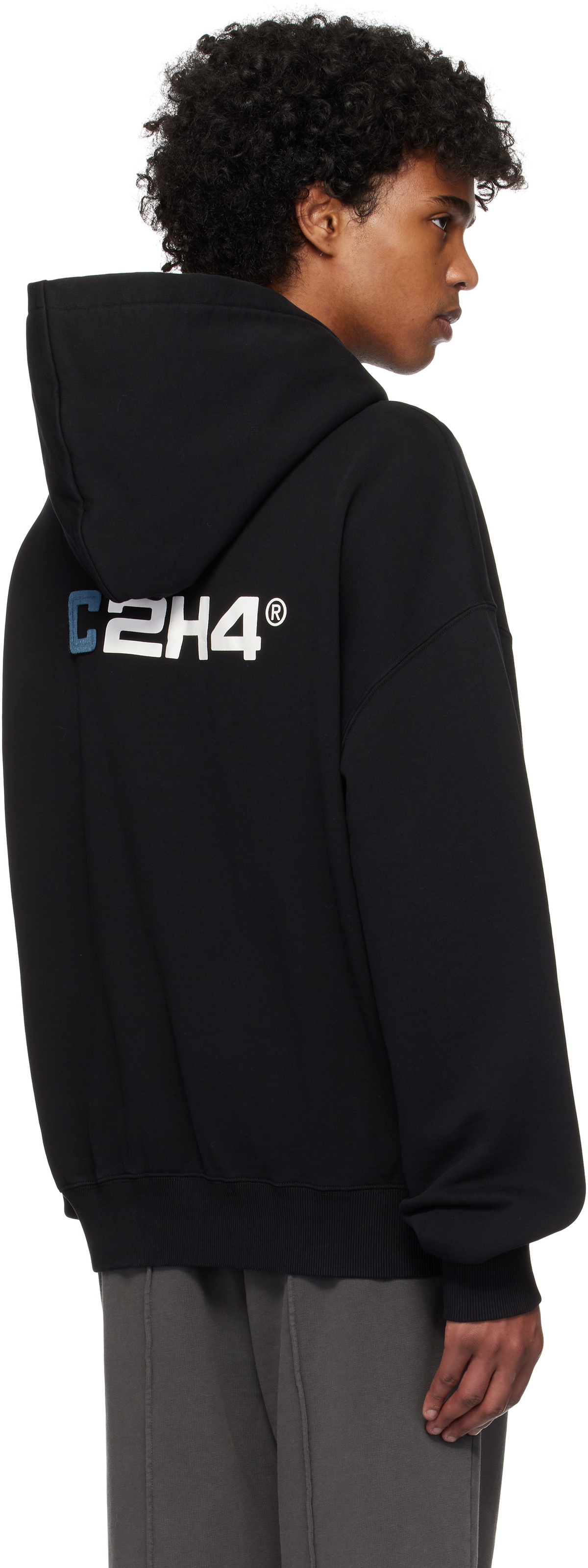C2H4 Black Staff Uniform Logo Hoodie