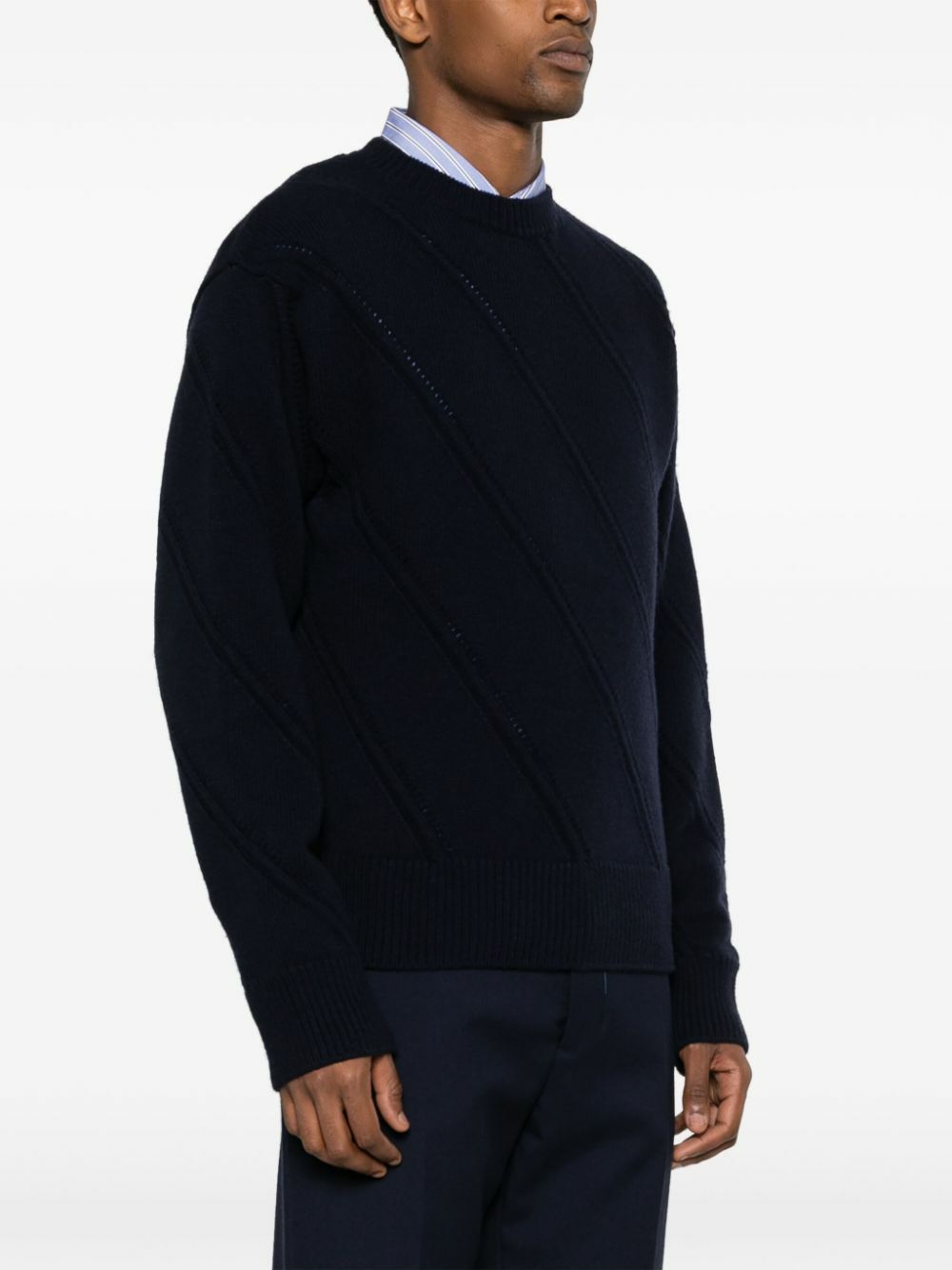Ferragamo Blue Cut-Out Knit Sweater Salvatore Ferragamo