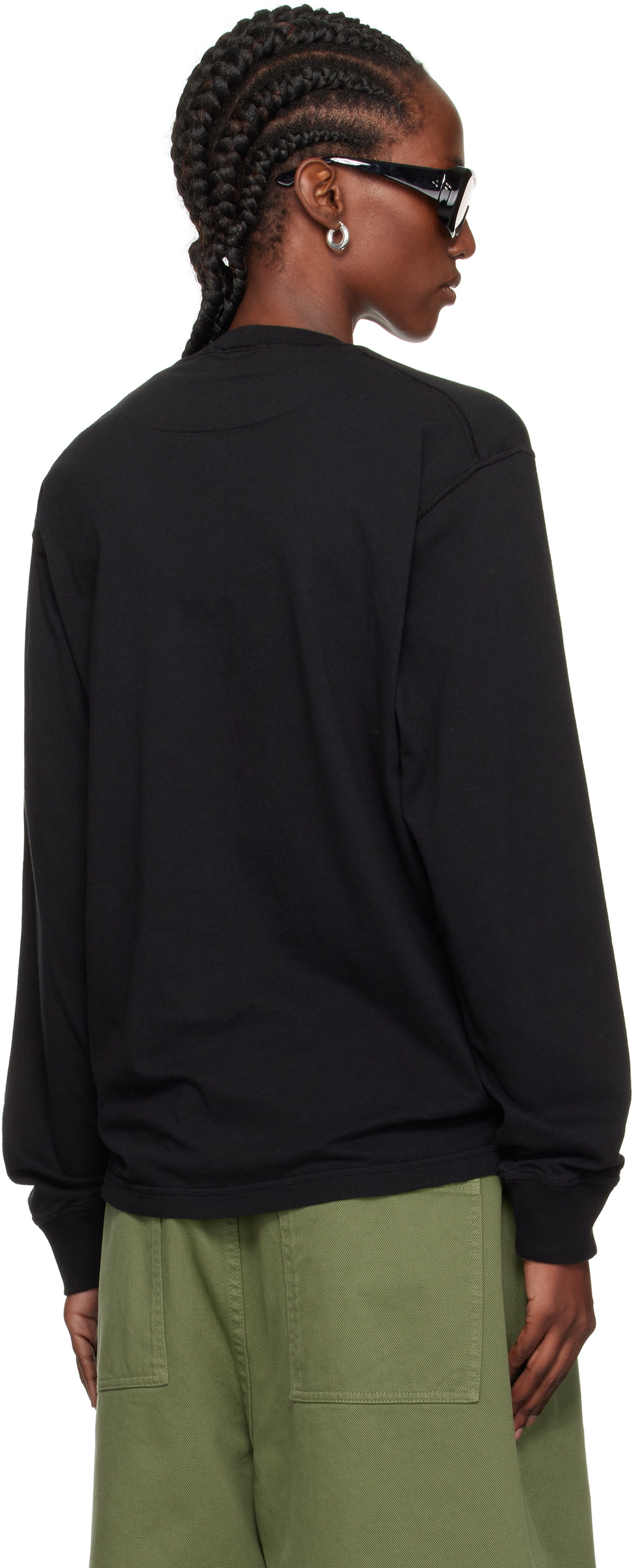 Stone Island Black 2100030 Organic Cotton Jersey 'Fissato' Effect T-shirt