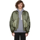 Maison Margiela Green Nylon Bomber Jacket