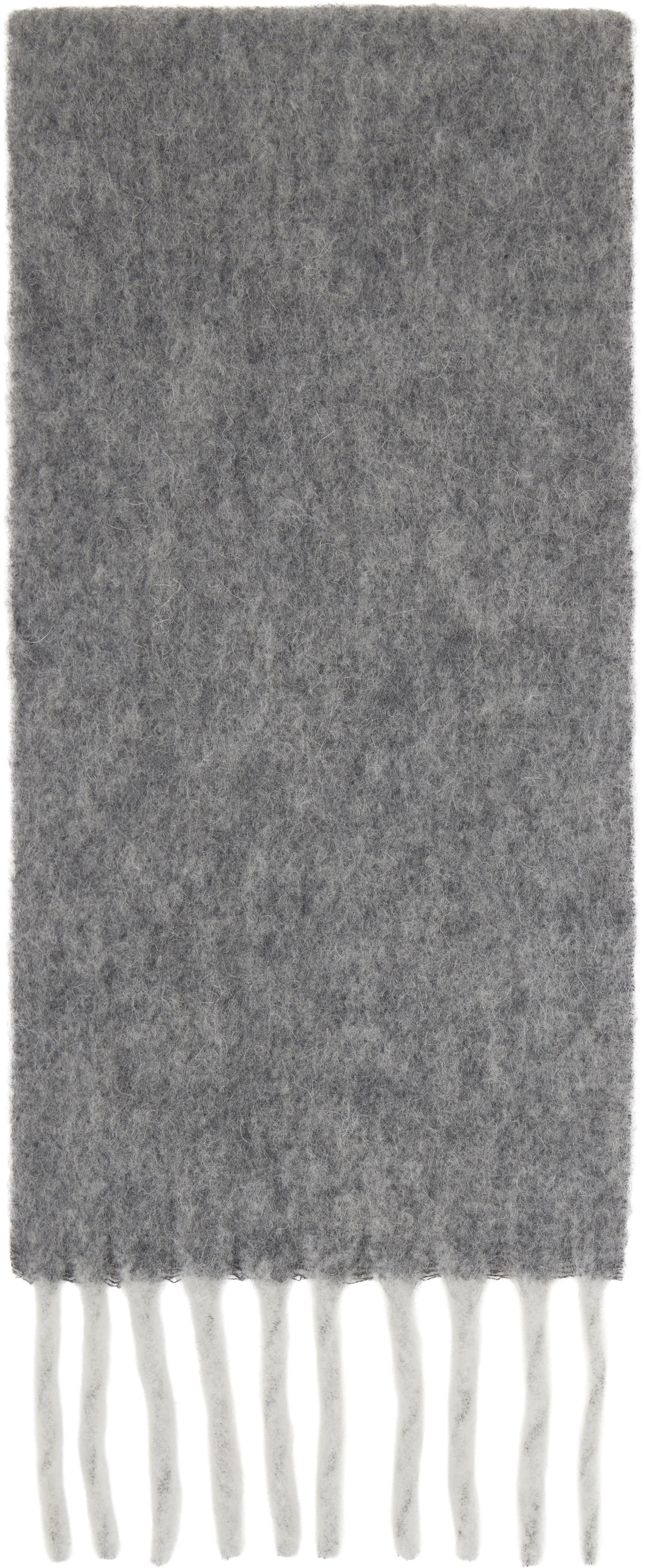 Ruslan Baginskiy Gray Fringed Alpaca-Blend Mid Scarf
