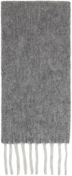 Ruslan Baginskiy Gray Fringed Alpaca-Blend Mid Scarf