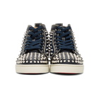 Christian Louboutin Navy Louis Spikes High-Top Sneakers