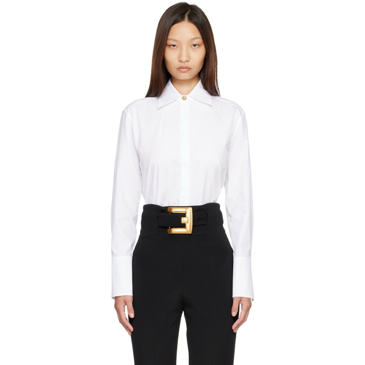 Photo: BALMAIN White Cotton Poplin Shirt