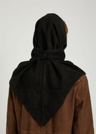 Nour Hammour Suede Head Scarf - Black - One Size