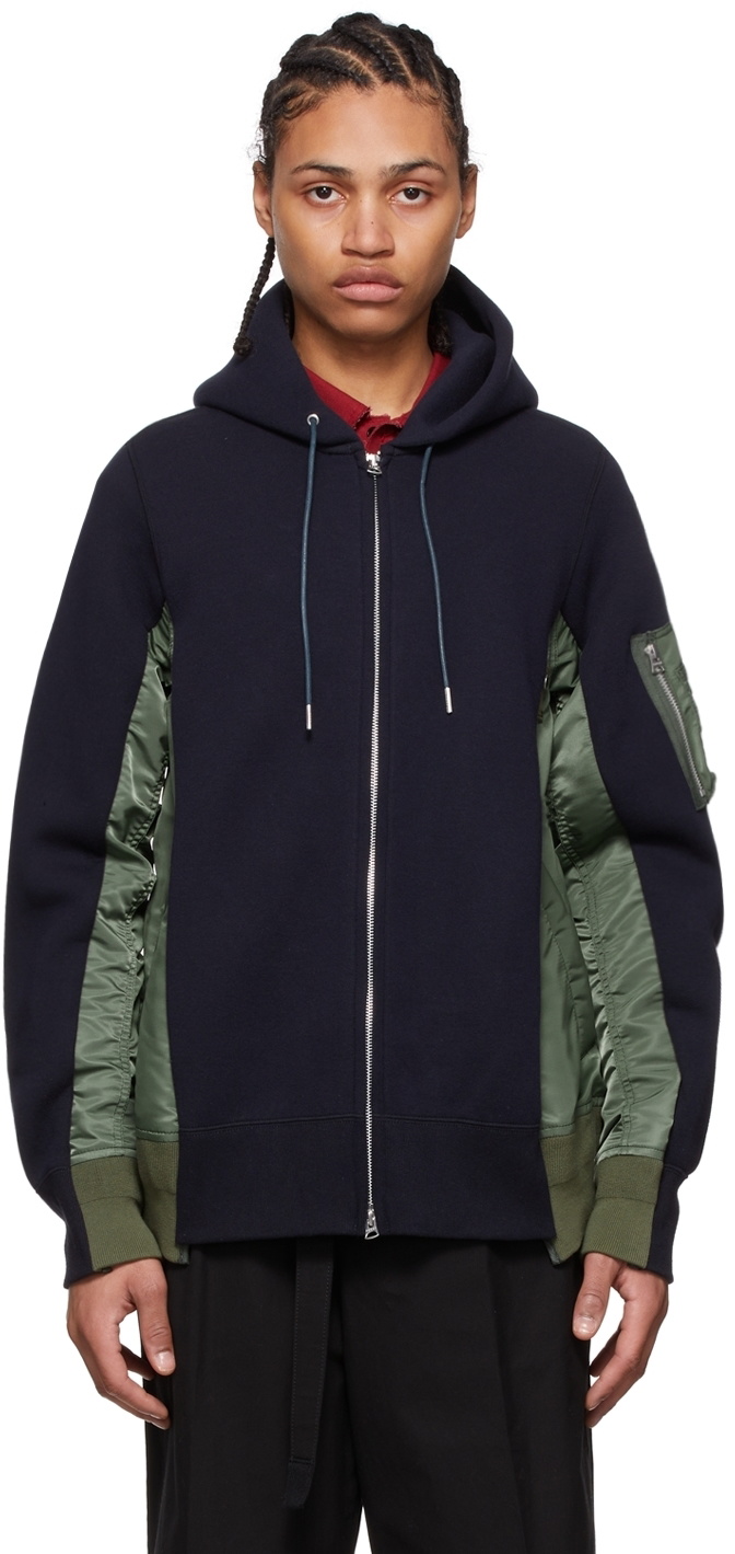 sacai Navy MA 1 Hoodie Sacai