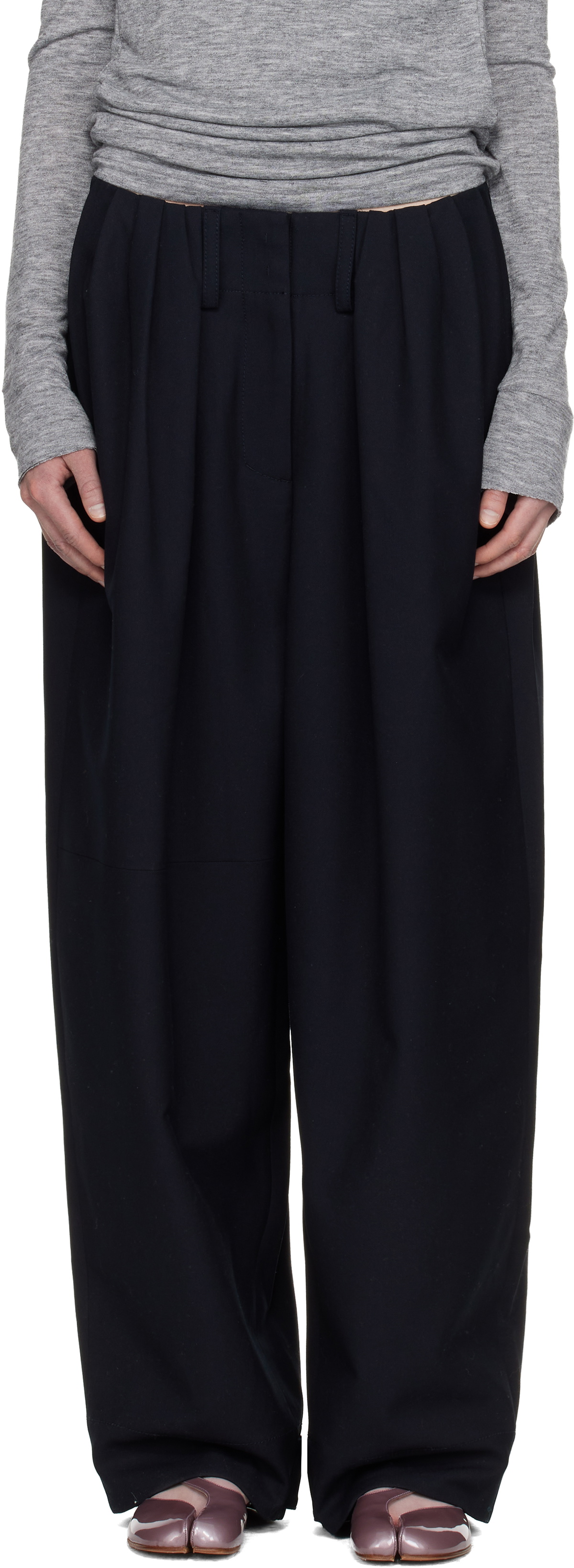OPEN YY Black Rolled Waist Cargo Pants OPEN YY