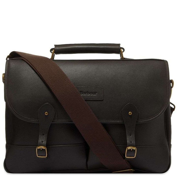 Photo: Barbour Men's Leather Briefcase in Chocolate