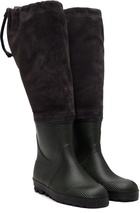 Rier Green & Brown Farmer Rain Tall Boots