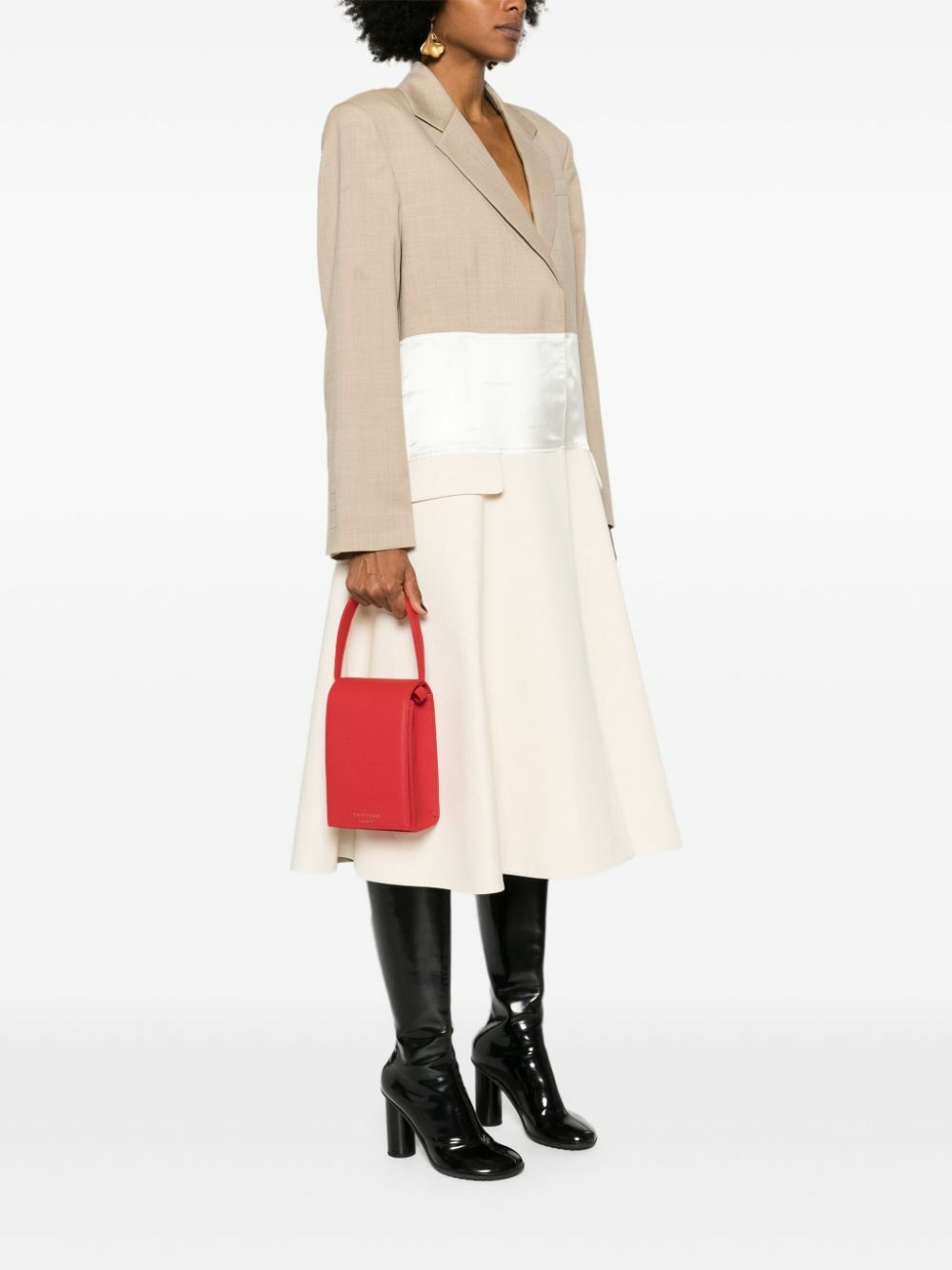 Tsatsas Red Malva Leather Tote Bag
