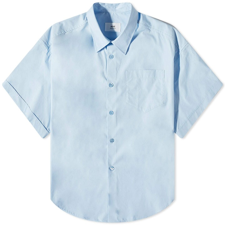 Photo: AMI Men's Short Sleeve Shirt in Sky Blue