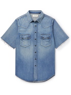 SAINT LAURENT - Distressed Denim Shirt - Blue