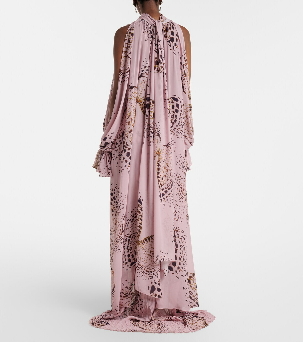 Blumarine Printed asymmetric georgette blouse