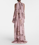 Blumarine Printed asymmetric georgette blouse