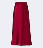 Fforme Carina asymmetric satin maxi skirt