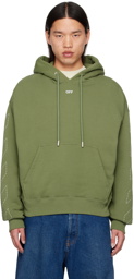 Off-White Green Off Stitch Skate Hoodie