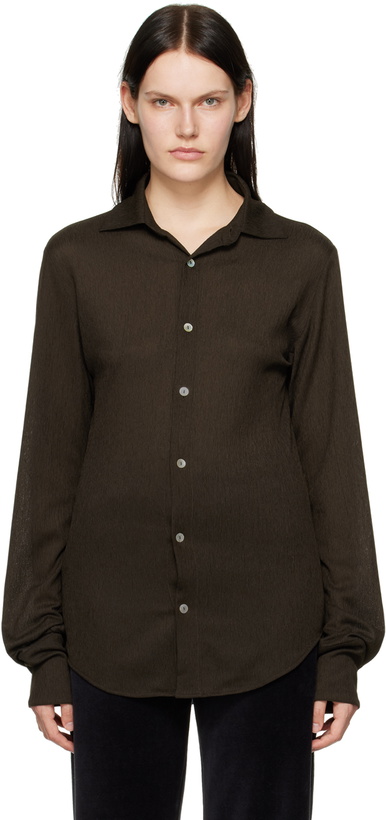Photo: Ludovic de Saint Sernin Brown Slim Shirt