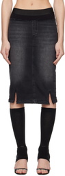 Prototypes Black Waistband Pencil Denim Midi Skirt