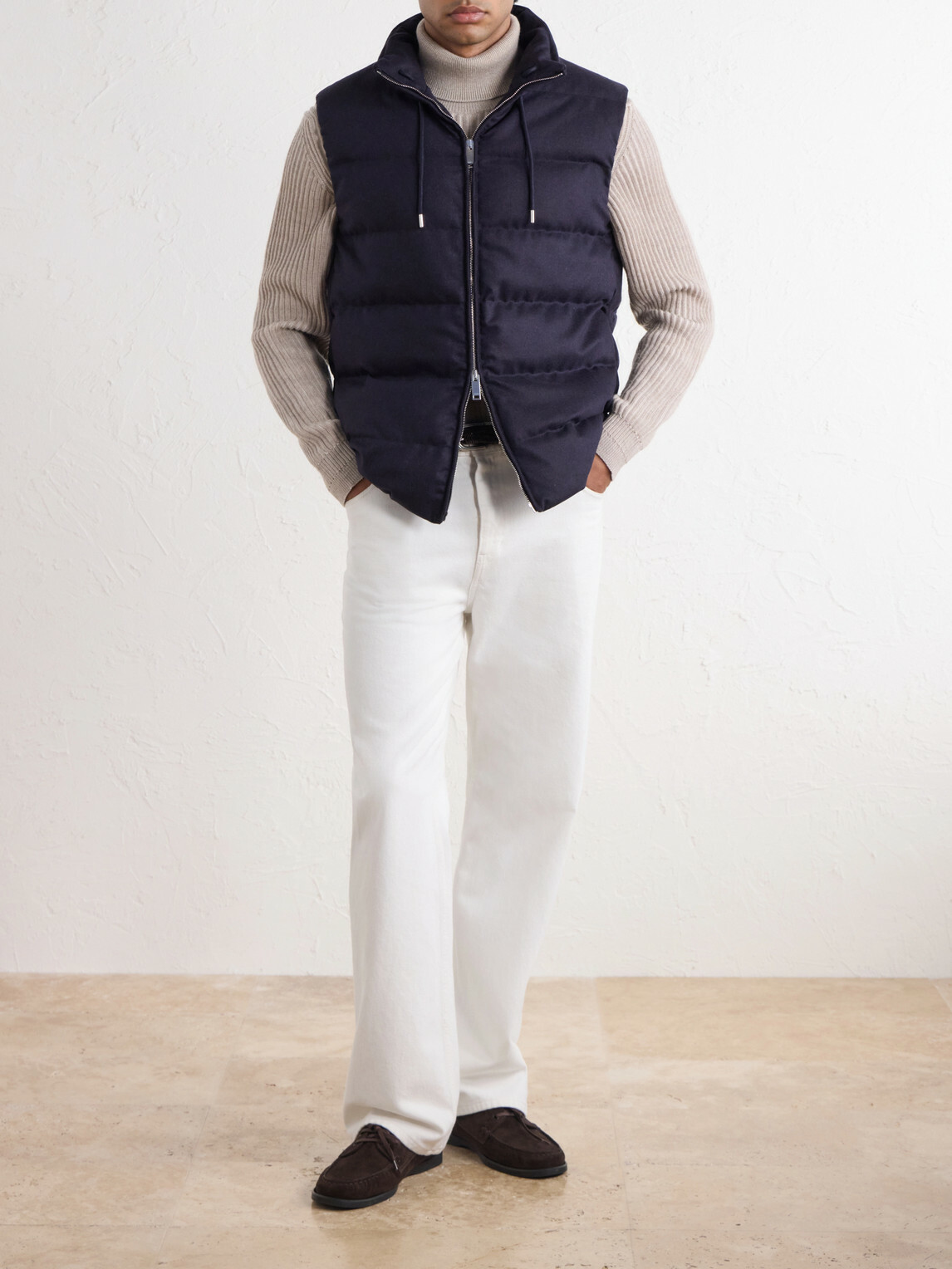 Slowear - Padded Wool and Cashmere-Blend Gilet - Blue